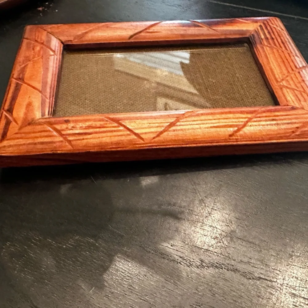 Vintage Etched Wooden Picture Frame 5x7 Rustic Farmhouse